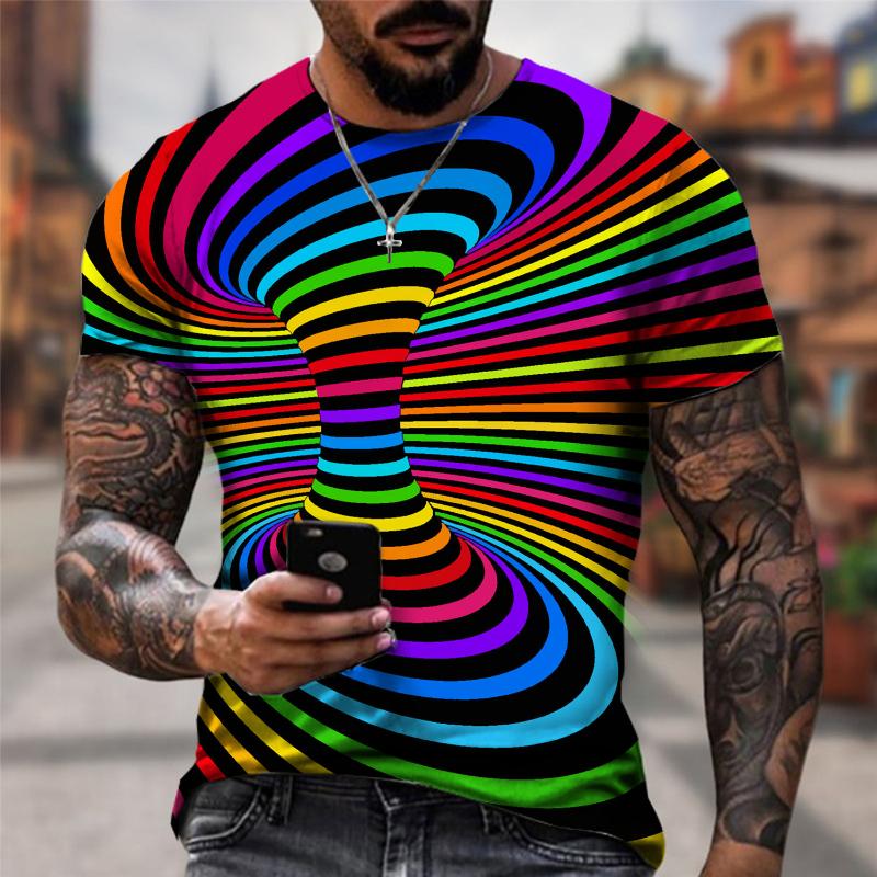 Men's T-Shirts Est Fashion Men/women Rainbow 3D Printing T Shirt Vertigo Hypnotic Vortex Funny Short Sleeved TeeMen's, Black
Men's T-Shirts Est Fashion Men/women Rainbow 3D Printing T Shirt Vertigo Hypnotic Vortex Funny Short Sleeved TeeMen's, Black