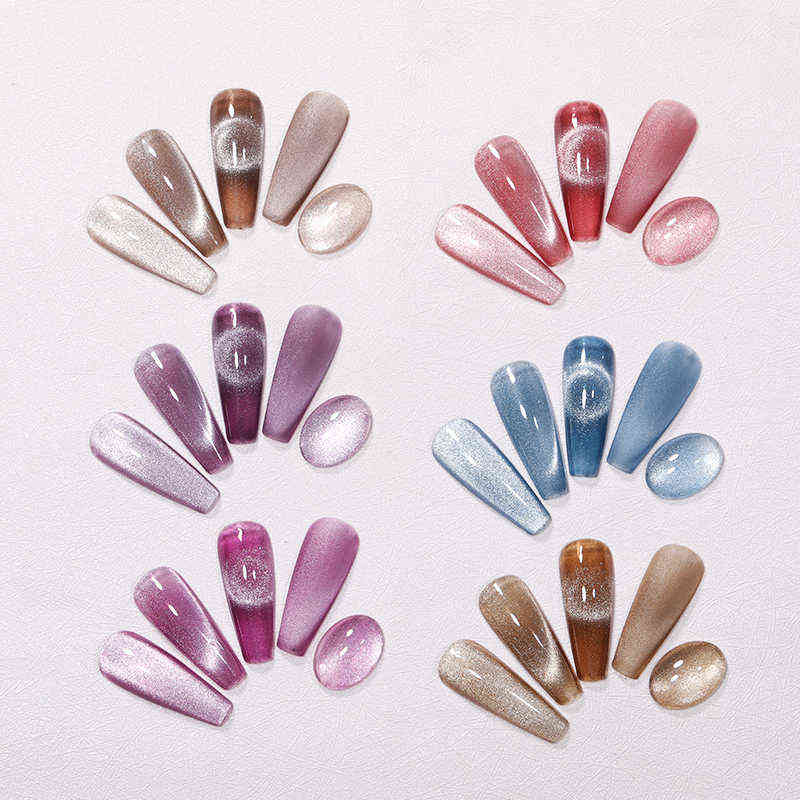 NXY Nail Gel 7 5ml Spar Magnetic Polish Varnishes Set for Manicures Nude Glitter Jelly Color Chameleon Uv Base Top 0328