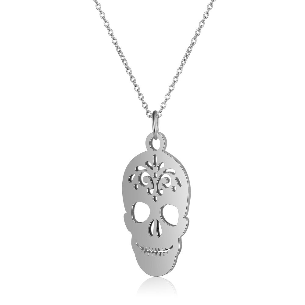 30PCS Halloween Mexican Skeleton Skull Head with Flower Necklace for Women Gothic Punk Rapper Stainless Steel Pendant Chain Jewelry
30PCS Halloween Mexican Skeleton Skull Head with Flower Necklace for Women Gothic Punk Rapper Stainless Steel Pendant Chain Jewelry