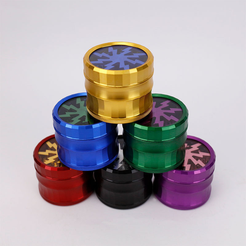 Tobacco Smoking Herb Grinders 4 parts Aluminium Alloy material dia 63mm Collect waist eight teeth have 6 colors With Clear Top Window Lighting Grinder
Tobacco Smoking Herb Grinders 4 parts Aluminium Alloy material dia 63mm Collect waist eight teeth have 6 colors With Clear Top Window Lighting Grinder