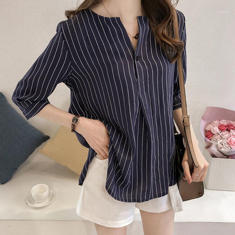 Women Seven-Point Sleeve Round Neck Striped Loose Blouse Tops Summer Casual Breathable Cool Shirts Pink / Gray Blue Women's Blouses &, Grey
Women Seven-Point Sleeve Round Neck Striped Loose Blouse Tops Summer Casual Breathable Cool Shirts Pink / Gray Blue Women's Blouses &, Grey