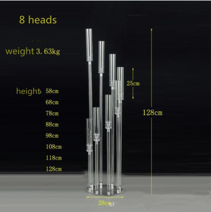 Acrylic Candelabra All Clear Candle Holders Wedding party Candlesticks Table Centerpieces Flower Stand Holder Big Candelabrum