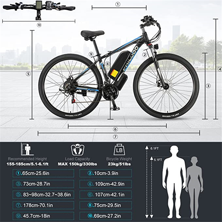 EU Stock 29 inch Electric Mountain Bike Hydraulic Brake 1000W Electric Bicycle with Removable 48V 13AN Lithium-Ion Battery 21 Speed E-BIKE