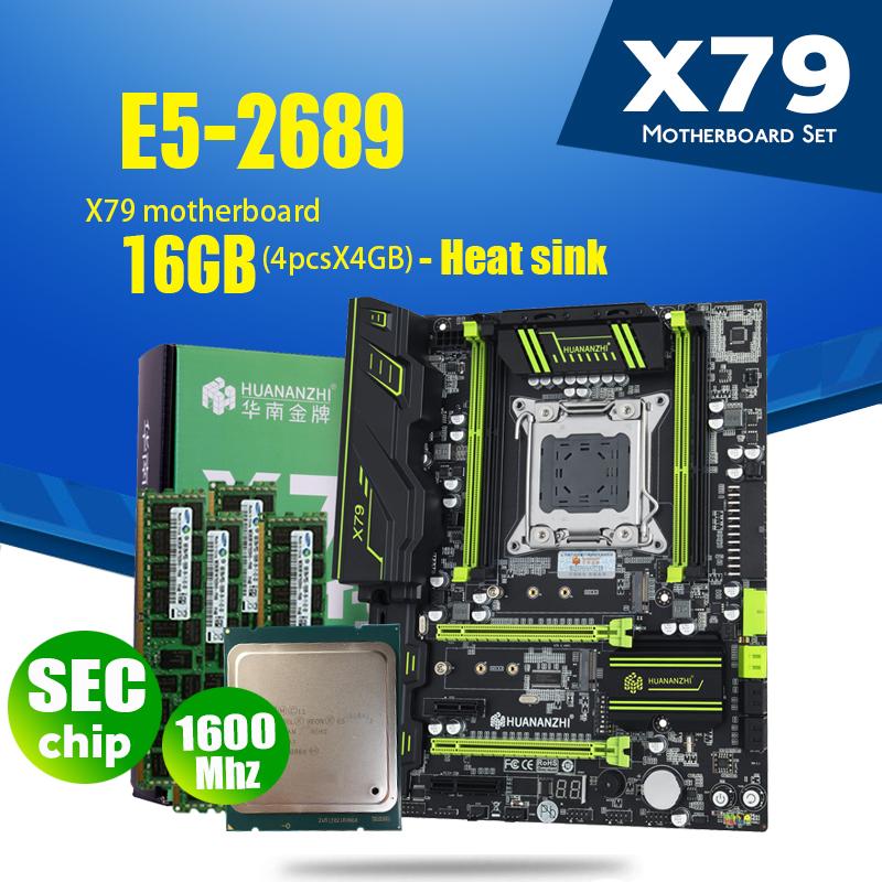 

Motherboards HUANANZHI X79 Motherboard LGA 2011 Combos E5 2689 CPU 4pcs X 4GB = 16GB DDR3 RAM 1600Mhz PC3 12800 PCI-E NVME M.2 Heat Sink