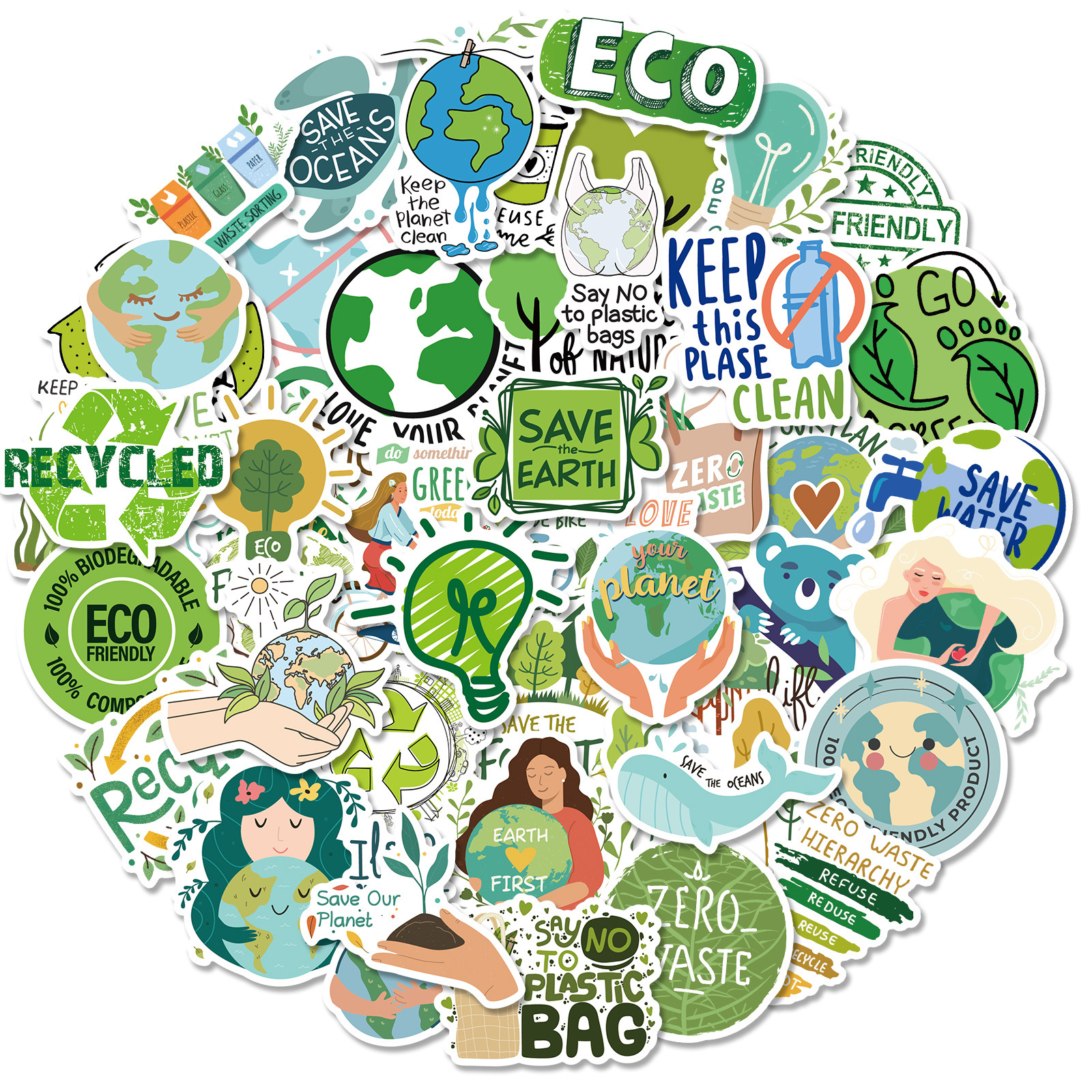 50PCS Skateboard Stickers green ecology environment For Car Baby Pencil Case Diary Phone Laptop Planner Decoration Book Album Kids Toys DIY Decals, Multi colors
50PCS Skateboard Stickers green ecology environment For Car Baby Pencil Case Diary Phone Laptop Planner Decoration Book Album Kids Toys DIY Decals, Multi colors