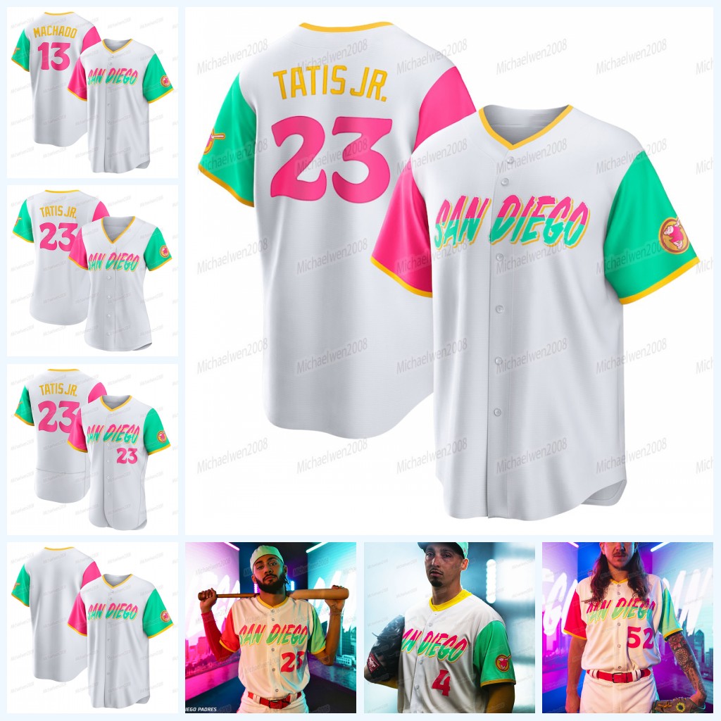 23 Fernando Tatis Jr. Padres 2022 City Connect Jersey Eric Hosmer Manny Machado Tony Gwynn Wil Myers Yu Darvish Luke Voit Trent Grisham Ha-Seong Kim Musgrove Blake Snell, Men cool base 
23 Fernando Tatis Jr. Padres 2022 City Connect Jersey Eric Hosmer Manny Machado Tony Gwynn Wil Myers Yu Darvish Luke Voit Trent Grisham Ha-Seong Kim Musgrove Blake Snell, Men cool base