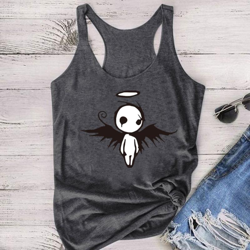 Women' Tanks & Camis Angel Printing Tank Top Women Sleeveless Summer 2022 Harajuku Vest Round Neck Graphic Tops For Plus Size Ropa Mujer, Dark grey
Women' Tanks & Camis Angel Printing Tank Top Women Sleeveless Summer 2022 Harajuku Vest Round Neck Graphic Tops For Plus Size Ropa Mujer, Dark grey