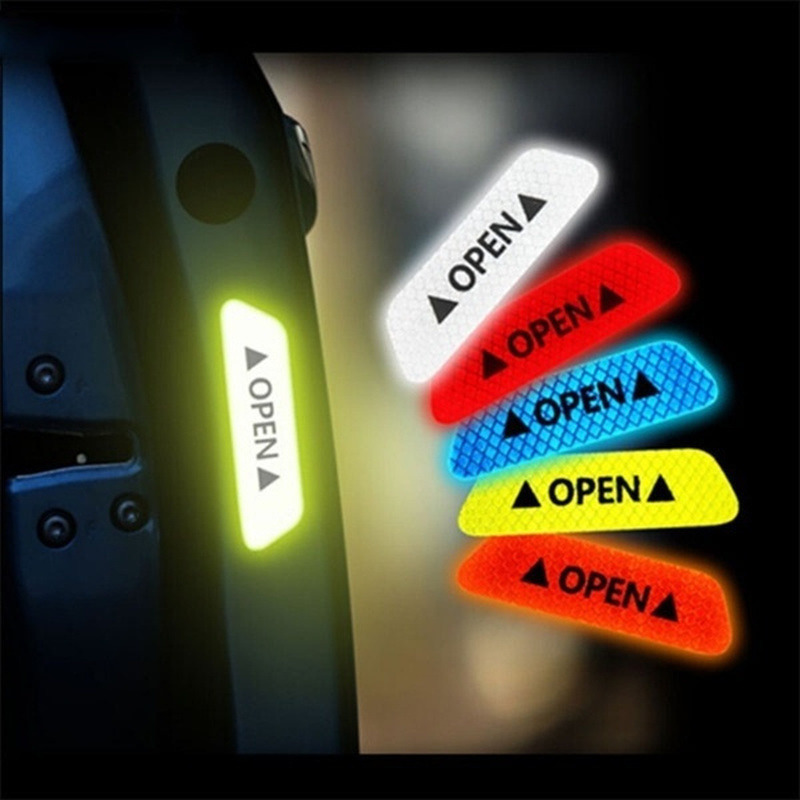 4Pcs Car Door OPEN Reflective Stickers Safety Warning Mark OPEN Tape Motorcycle Bike Auto Accessories Exterior Door Decals DIY
4Pcs Car Door OPEN Reflective Stickers Safety Warning Mark OPEN Tape Motorcycle Bike Auto Accessories Exterior Door Decals DIY
