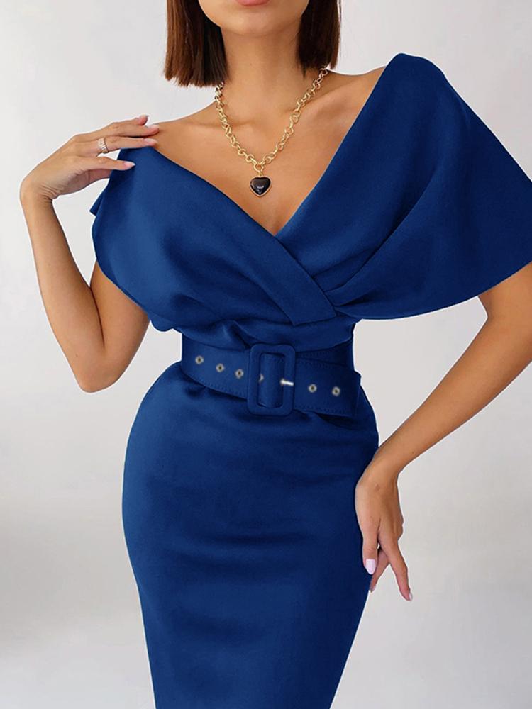 Casual Dresses Women' Evening Party Elegant Bodycon Dress With Belt Business Office Lady Vintage Sexy Tight Off Shoulder BlueCasual, White
Casual Dresses Women' Evening Party Elegant Bodycon Dress With Belt Business Office Lady Vintage Sexy Tight Off Shoulder BlueCasual, White