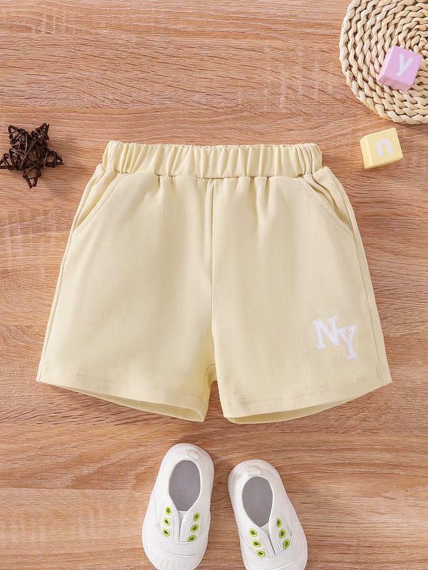 Baby Letter Graphic Track Shorts SHE01