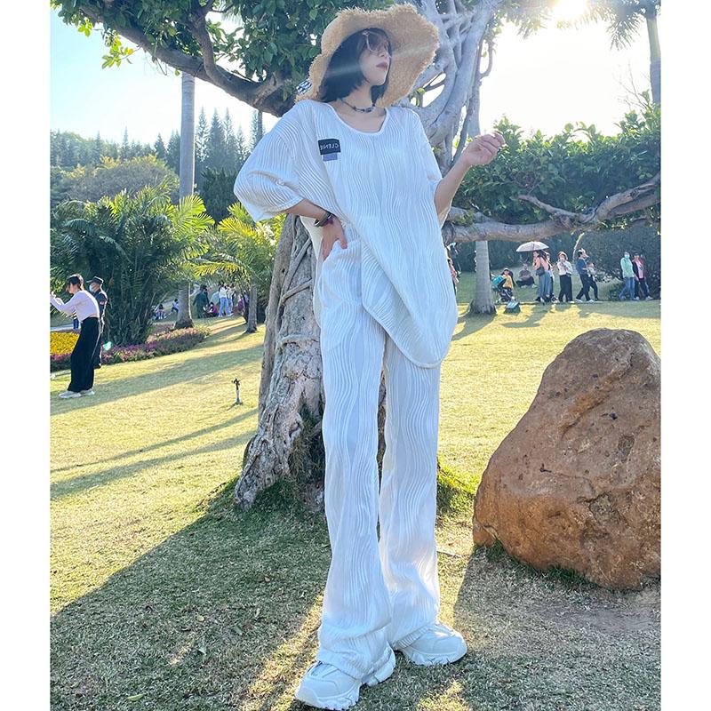 Women' Two Piece Pants Female Clothing Summer Pant Sets Womens Outfits Short Sleeve Crewneck Tshirt Top And Long Trousers Suits CamisetasWo, White
Women' Two Piece Pants Female Clothing Summer Pant Sets Womens Outfits Short Sleeve Crewneck Tshirt Top And Long Trousers Suits CamisetasWo, White