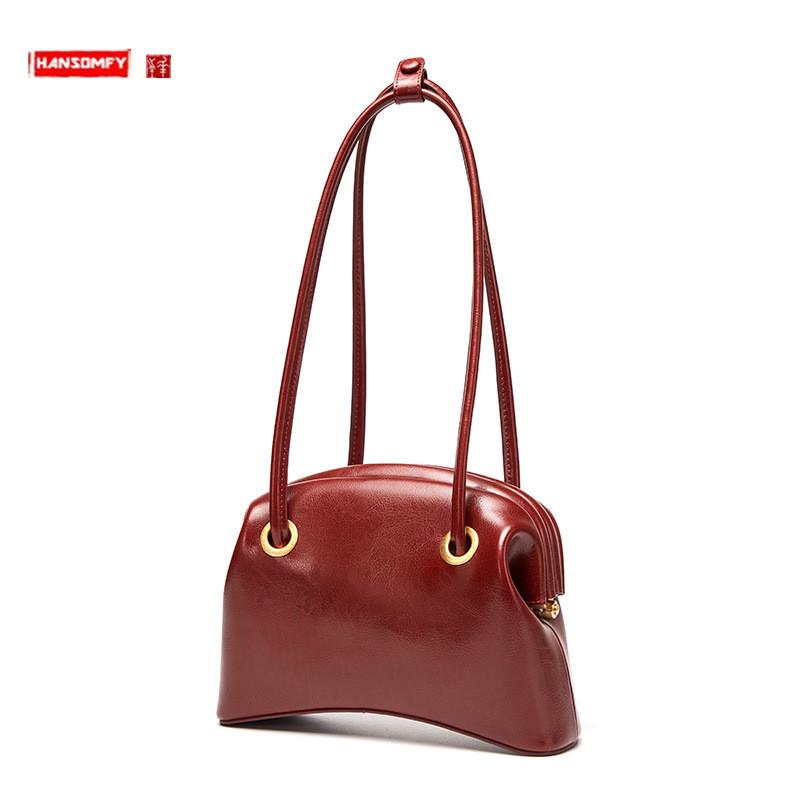 Shoulder Bags Fashion Minority Design Genuine Leather Women Retro Clip Underarm Bag All-Match Simple Handbags FemaleShoulder
Shoulder Bags Fashion Minority Design Genuine Leather Women Retro Clip Underarm Bag All-Match Simple Handbags FemaleShoulder