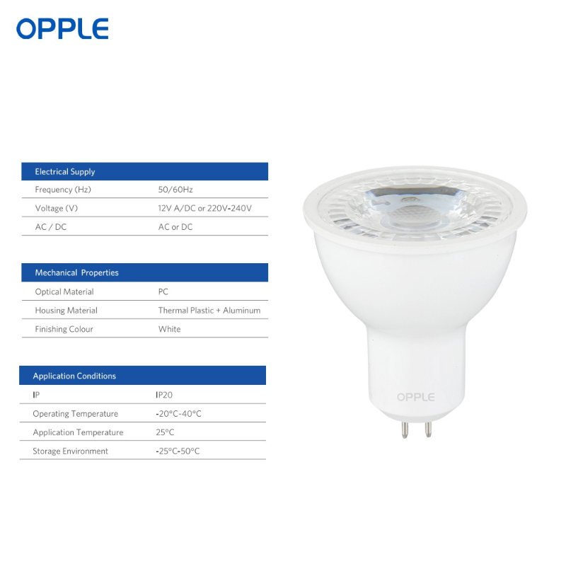 OPPLE LED Spotlights EcoMax GU 5.3 Dimming 6W 8W Warm White Cool Light 2700K 6500K Led Lights Lamp