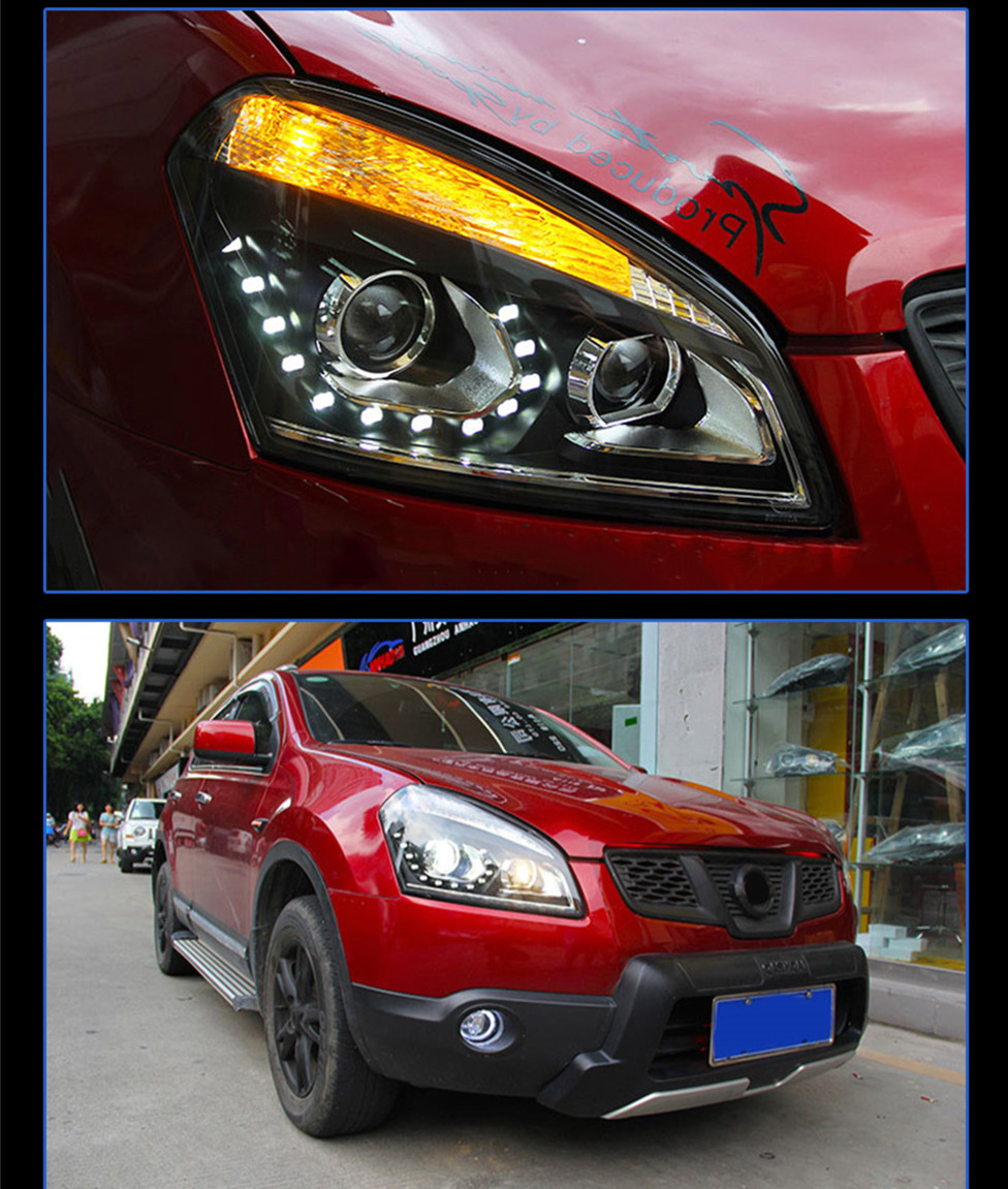 Car Headlights For Nissan Qashqai LED Headlight 2007-16 LED Signal Light Daytime Running Lights High Beam