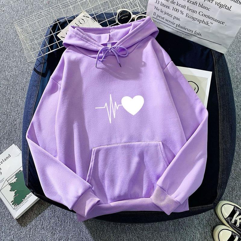 Women' Hoodies & Sweatshirts Heartbeat Print Hoodie Sweater Minimalism Women Clothing Autumn Winter Hooded Collar Loose Tops Urban Leisure, Black
Women' Hoodies & Sweatshirts Heartbeat Print Hoodie Sweater Minimalism Women Clothing Autumn Winter Hooded Collar Loose Tops Urban Leisure, Black