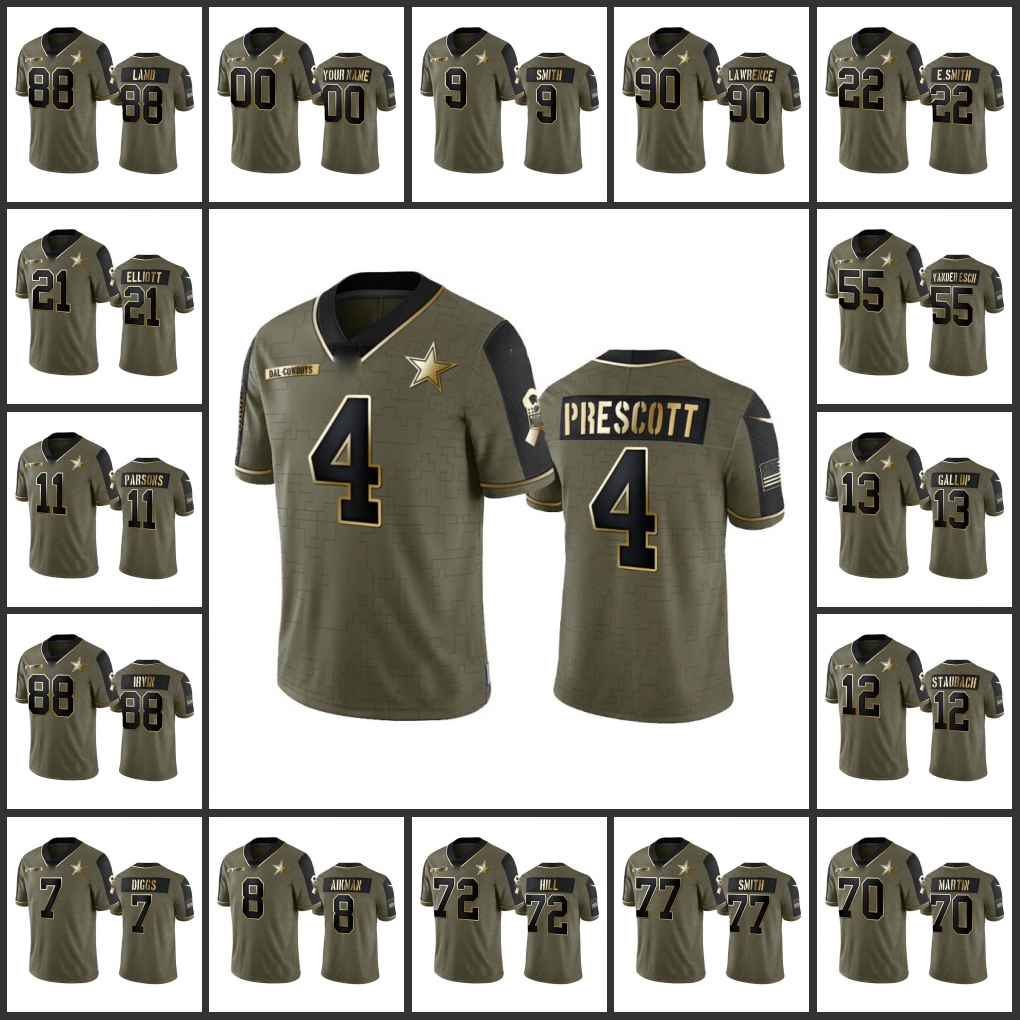 Jersey Dallas''Cowboys''Men #22 Emmitt Smith 4 Dak Prescott 88 CeeDee Lamb''NFL''Women Youth Custom Olive Gold Salute To Service Limited
Jersey Dallas''Cowboys''Men #22 Emmitt Smith 4 Dak Prescott 88 CeeDee Lamb''NFL''Women Youth Custom Olive Gold Salute To Service Limited