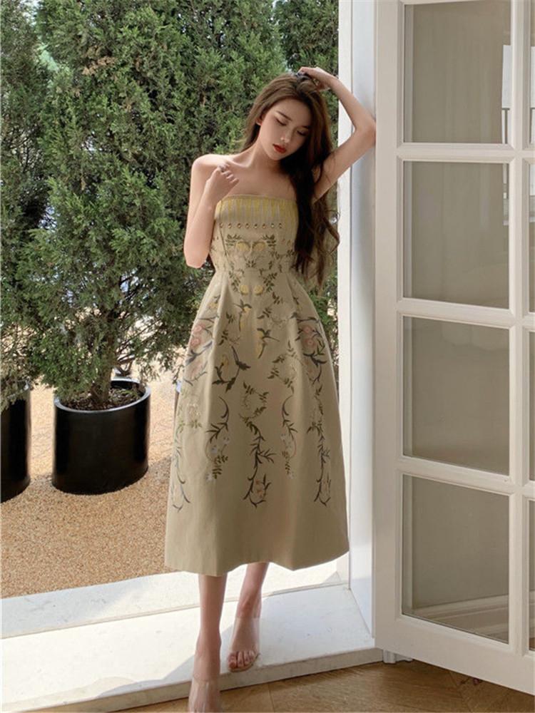 Casual Dresses Ladies Summer Fashion Dress Streetwear Vintage Style Florals Printed Sleeveless Strapless Women Party Wear Robe FemmeCasual, Photo color
Casual Dresses Ladies Summer Fashion Dress Streetwear Vintage Style Florals Printed Sleeveless Strapless Women Party Wear Robe FemmeCasual, Photo color