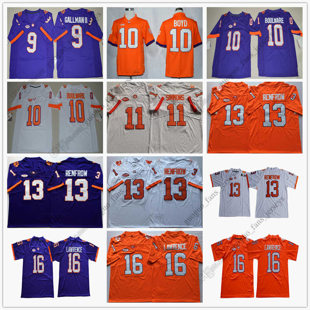 NCAA Clemson Tigers Football Jersey 9 Travis Etienne Jr. 10 Ben Boulware 11 Isaiah Simmons 13 Hunter Renfrow 16 Trevor Lawrence High Quality Jersey Size S, As picture
NCAA Clemson Tigers Football Jersey 9 Travis Etienne Jr. 10 Ben Boulware 11 Isaiah Simmons 13 Hunter Renfrow 16 Trevor Lawrence High Quality Jersey Size S, As picture