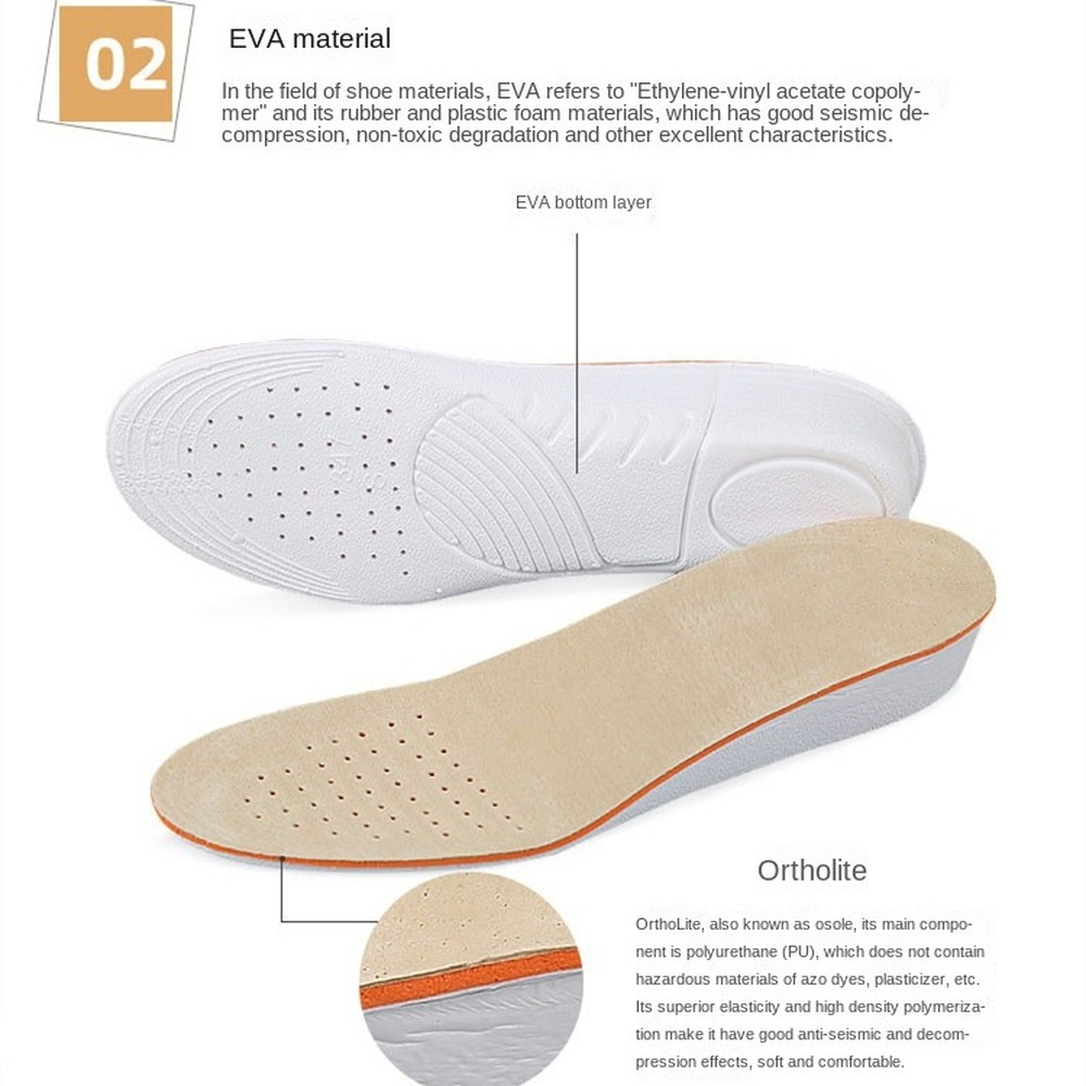 Height Increase Insoles For Growth 152535cm Invisible Height Lift Insole Inner Shoes Sole Heel Heightening Insert