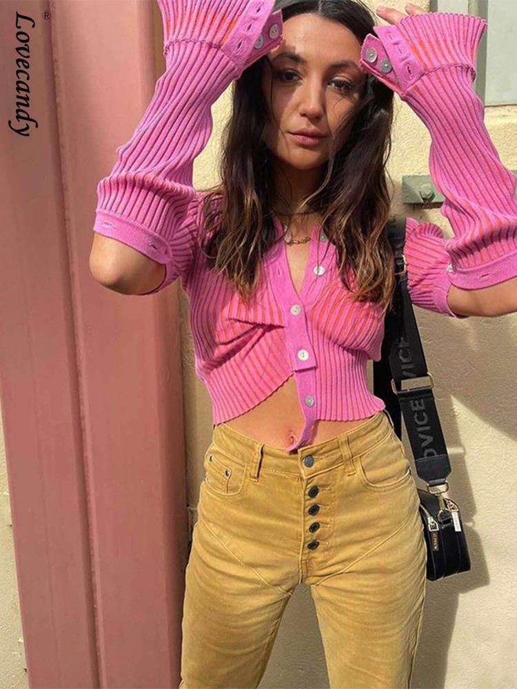 Woman Pink Polo Neck Cropped Sweater Female Irregular Long Trumpet Sleeve Button Up Tops Lady Casual Detachable Sleeves Sweater 220816
Woman Pink Polo Neck Cropped Sweater Female Irregular Long Trumpet Sleeve Button Up Tops Lady Casual Detachable Sleeves Sweater 220816