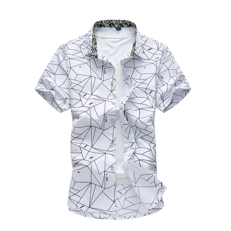 Summer New High Quality Men's Shirts Short Sleeve Printed Casual Slim Fit Social Men Shirt Big Size XXXXL XXXXXL XXXXXXL 7XL 210412