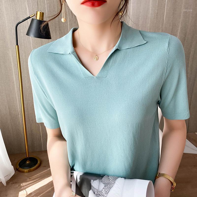 Summer Ice Silk Short-sleeved T-shirt Knitted Loose Half-sleeved Ins Net Red Shirt V-neck Women, Black
Summer Ice Silk Short-sleeved T-shirt Knitted Loose Half-sleeved Ins Net Red Shirt V-neck Women, Black