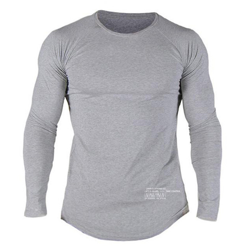 Men's TShirts Cotton Long Sleeve Shirt Men Casual Skinny Tshirt Gym Fitness Bodybuilding Workout Tee Tops Male Crossfit Run Training Clothing 230