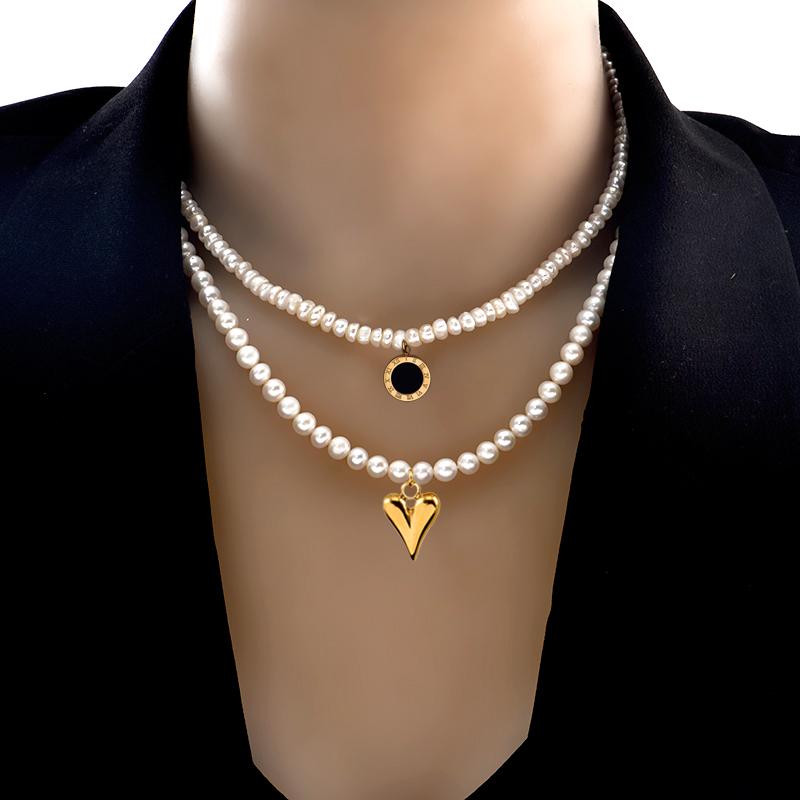 Chains Stainless Steel 100% Natural Freshwate Pearl Heart Necklace Fashion Choker Charm Roman Numerals Pendant Gift Women JewelryChains
Chains Stainless Steel 100% Natural Freshwate Pearl Heart Necklace Fashion Choker Charm Roman Numerals Pendant Gift Women JewelryChains