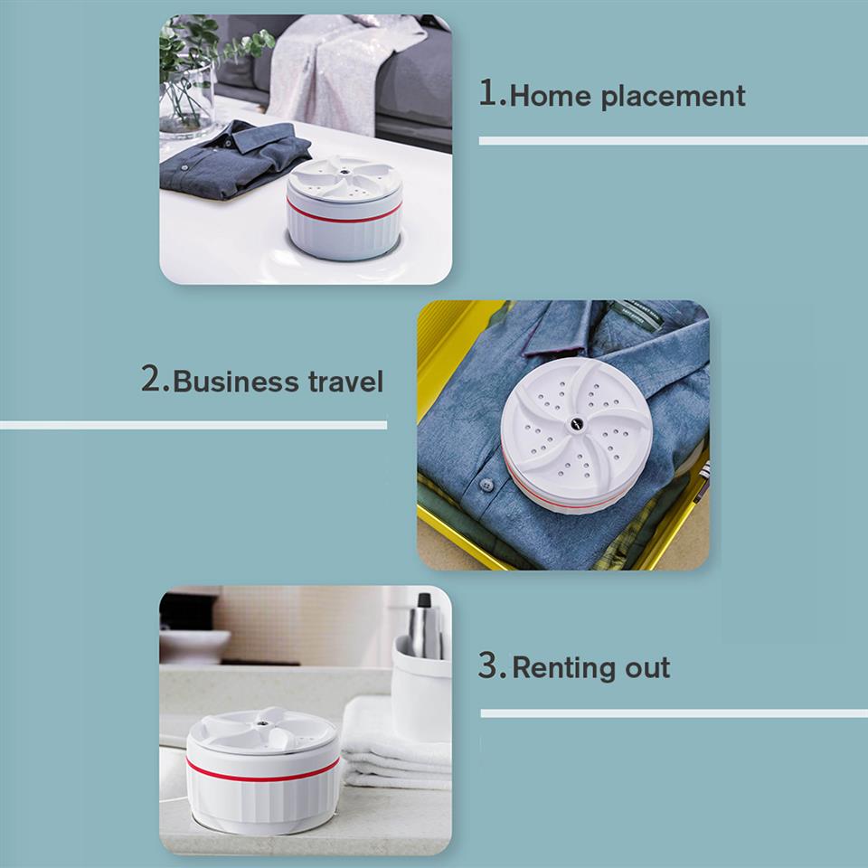 Epacket Mini Ultrasonic Washing Machines Portable Turbo USB Powered Removes Dirt Washer Clothing Cleaning Washing Machine For Trav