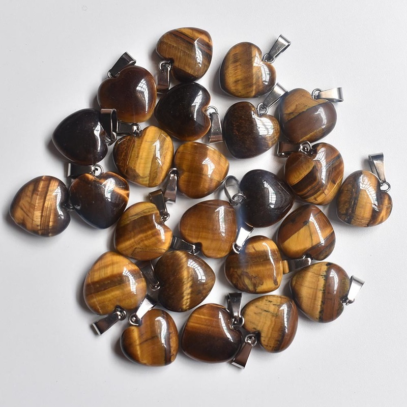 Wholesale 50pcs/lot fashion good quality natural stone mix heart charms pendants 16mm for jewelry accessories making free 220421