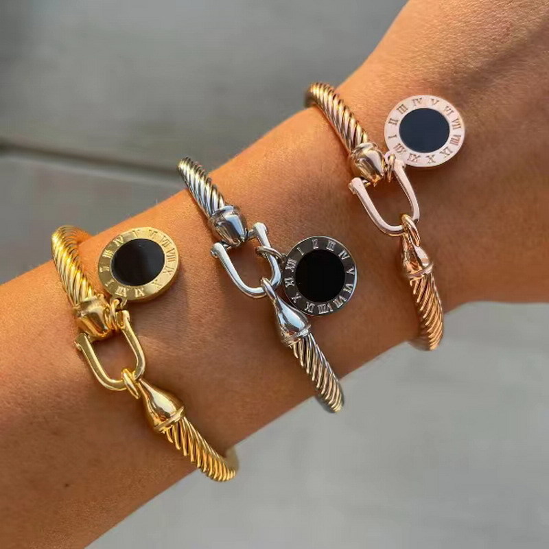 Steel Wire Rope Horseshoe Buckle Bracelet Cable Elastic Twisted Hook Bangle Roman Number Bague 220716
Steel Wire Rope Horseshoe Buckle Bracelet Cable Elastic Twisted Hook Bangle Roman Number Bague 220716
