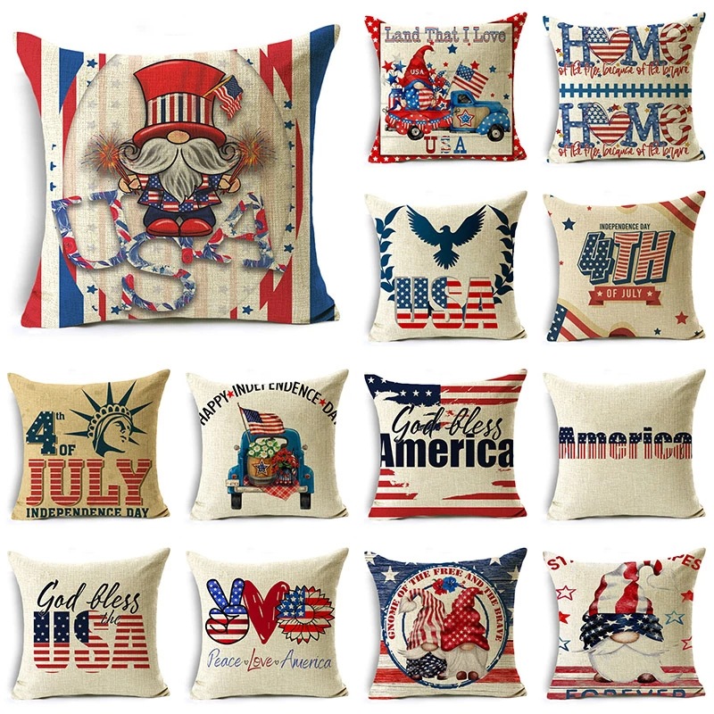 American Independence Day Decorative Pillow House Simple Cushion Crystal Casual Cross -border pillow slides