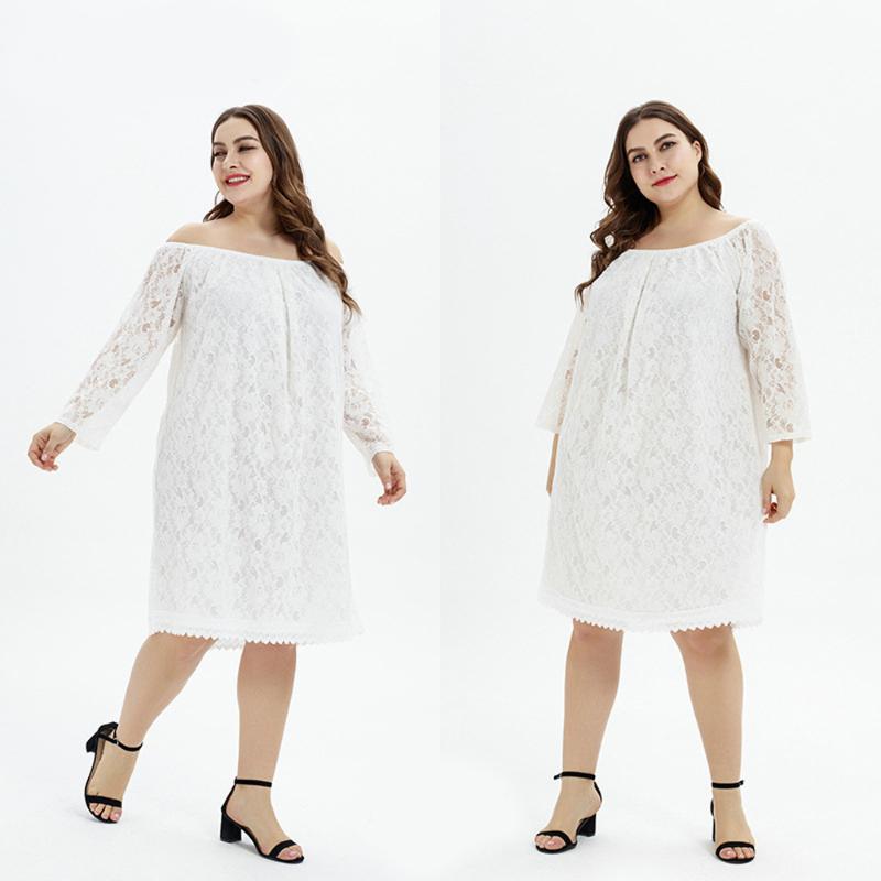 Plus Size Dresses Larg Summer European Causal Comfortable Skirt Oversized White Black Whole With Long Sleeves Lace Maternity Clothes
Plus Size Dresses Larg Summer European Causal Comfortable Skirt Oversized White Black Whole With Long Sleeves Lace Maternity Clothes