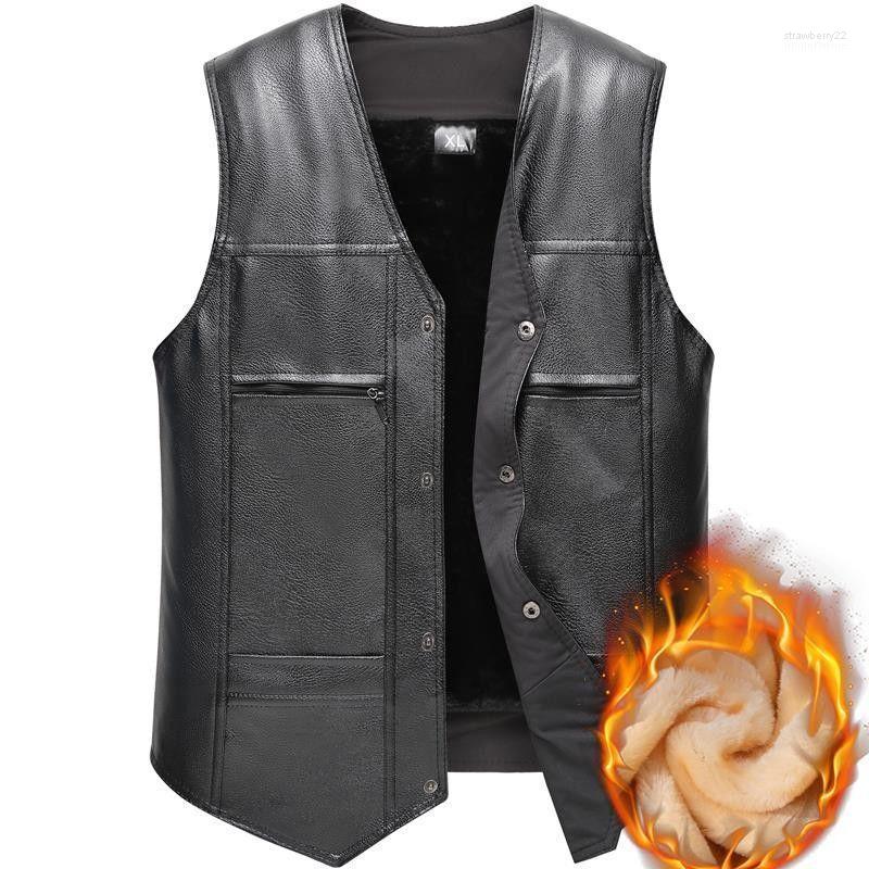 Men's Vests Mens PU Leather Vest Thick Warm Male Shoulder Overcoat Plus Size Slim Outwear Fashion Casual Waistcoat Stra22
Men's Vests Mens PU Leather Vest Thick Warm Male Shoulder Overcoat Plus Size Slim Outwear Fashion Casual Waistcoat Stra22