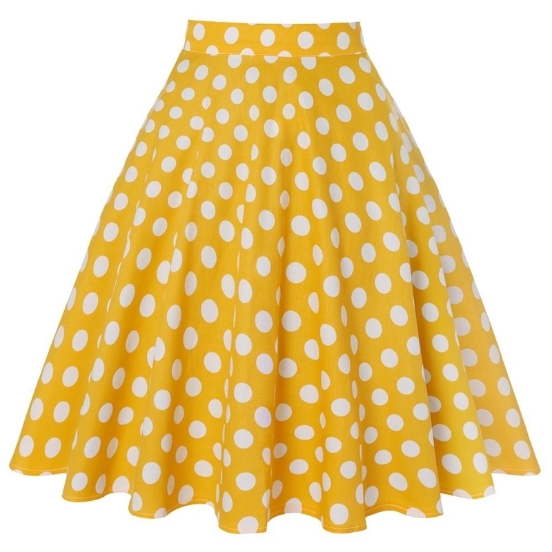 Yellow Women Polka Dot Skirts High Waist Sexy Pinup 50S 60S Vintage Rockabilly Skirt Skater Midi Skirt faldas mujer Plus Size Y200326
Yellow Women Polka Dot Skirts High Waist Sexy Pinup 50S 60S Vintage Rockabilly Skirt Skater Midi Skirt faldas mujer Plus Size Y200326