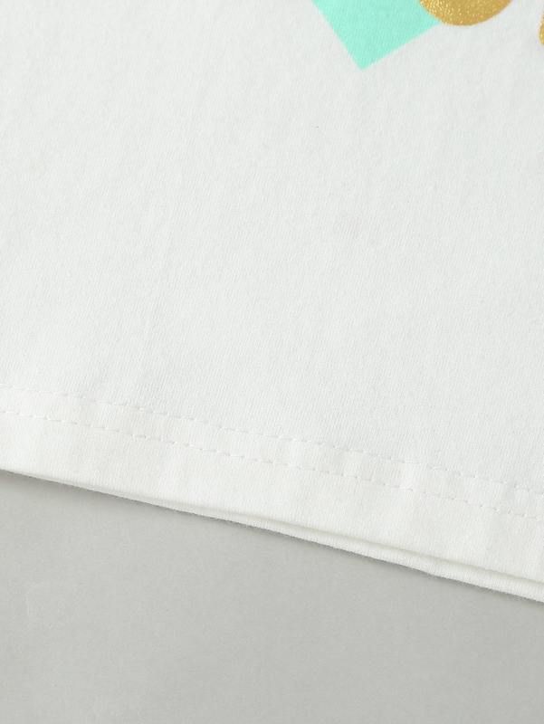 Toddler Girls Heart And Slogan Graphic Tee & Asymmetrical Skirt SHE