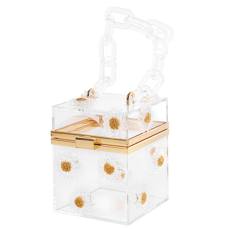 Evening Bags Women Transparent Box Bag Clear Acrylic Clutch Purse Daisy Flower Girl Vintage Wedding Party Handbag Summer BagEvening, Daisy clutch
Evening Bags Women Transparent Box Bag Clear Acrylic Clutch Purse Daisy Flower Girl Vintage Wedding Party Handbag Summer BagEvening, Daisy clutch