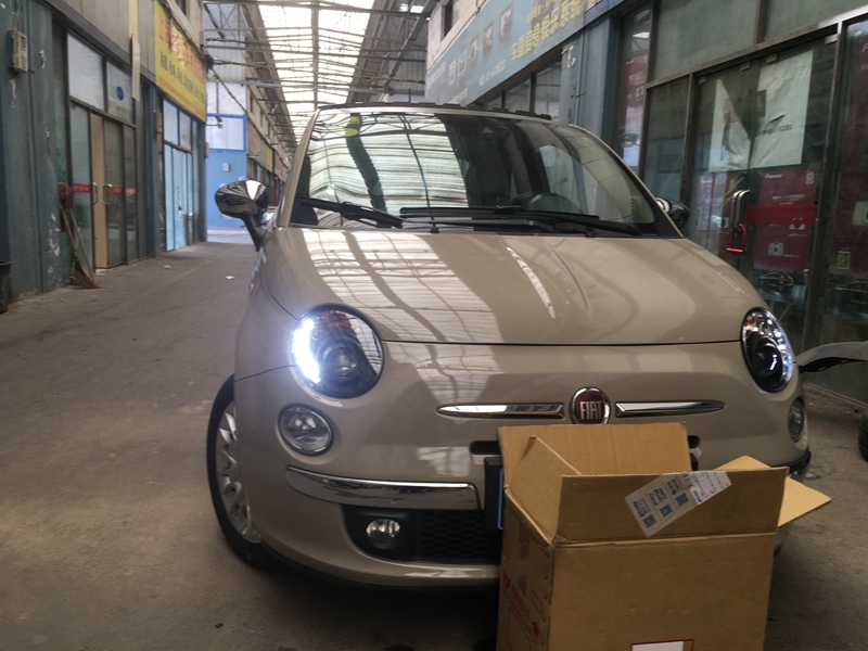 Car Styling Head Lamp for Fiat 500 Headlights 2011-2014 Fiat500 LED Headlight DRL Hid Bi Xenon Auto Accessories