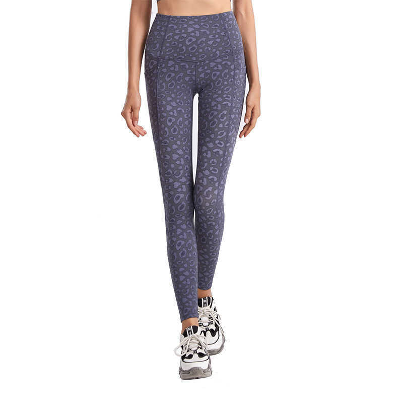 Camouflage Tie Dyed Yoga Outfits Leggings Women's High Waist Hip Lifting Gym Clothes Double Pocket Fitness Pants Wear Nine Point Tights