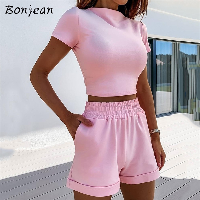 2 Piece Set Women Summer Casual 2020 Short Sleeve Female Sexy Clothing Tracksuit Crop Top Pockets Shorts Two Piece Matching Sets T200701, Pink
2 Piece Set Women Summer Casual 2020 Short Sleeve Female Sexy Clothing Tracksuit Crop Top Pockets Shorts Two Piece Matching Sets T200701, Pink