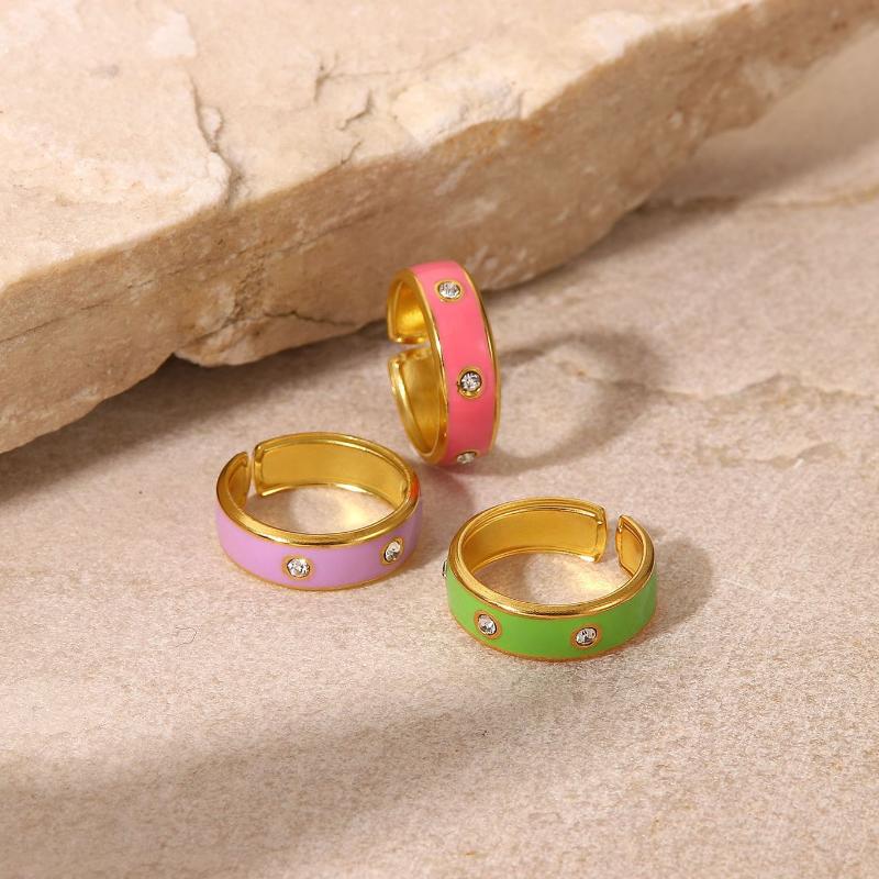 Hoop & Huggie Uworld Charm 18K Gold Plated Stainless Steel Accessories Jewelry Wedding Party Gift Enamel Opening Cubic Zirconia Rings For Wo
Hoop & Huggie Uworld Charm 18K Gold Plated Stainless Steel Accessories Jewelry Wedding Party Gift Enamel Opening Cubic Zirconia Rings For Wo