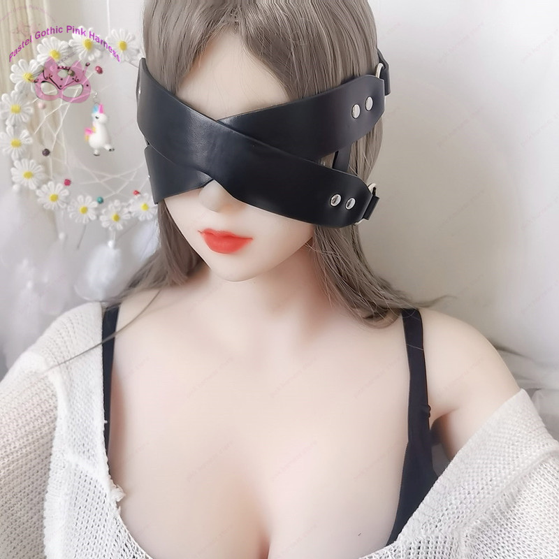 Sexy Eye Mask Blindfold for Women PU Leather Pink Red Black Halloween Masquerade Blinder Ribbon Cosplay Anime Accessories New CX220516