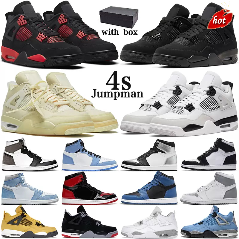 4s with Box Basketball Shoes Mens Womens Jumpman Military Black Cat 4 Red Thunder Sail White Oreo University Blue Men Sports Trainers
4s with Box Basketball Shoes Mens Womens Jumpman Military Black Cat 4 Red Thunder Sail White Oreo University Blue Men Sports Trainers