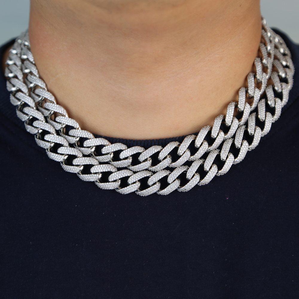 Men 's Hip Hop Wide Thick Choker Coffee Bean Necklace Pig Nose Rhinestone Charm Paved With Cz Punk Jewelry Gift New Style