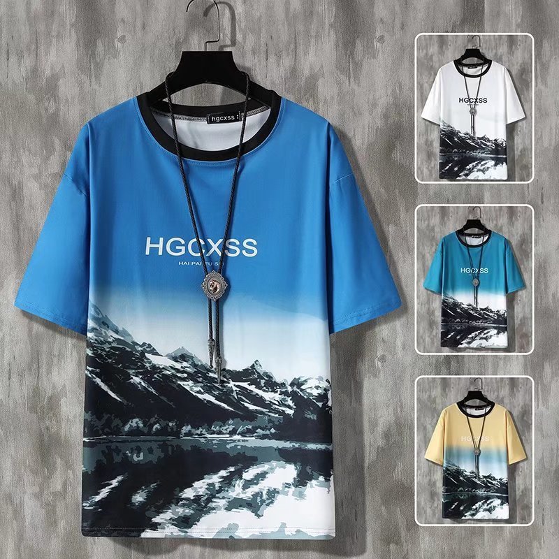 Summer Tracksuit Men Fashion Harajuku Print Short Sleeve 2 Piece Set Casual Mens Outfit Set Breathable TShirt and Sweatpants Set 220803