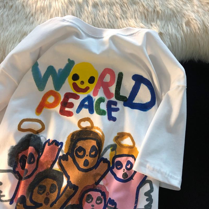 Women's T-Shirt Graffiti World Peace Print Streetwear Unisex Vintage Fashion Oversized Egirl Hipsters Grunge Women T-shirts Cute Tops, Black
Women's T-Shirt Graffiti World Peace Print Streetwear Unisex Vintage Fashion Oversized Egirl Hipsters Grunge Women T-shirts Cute Tops, Black