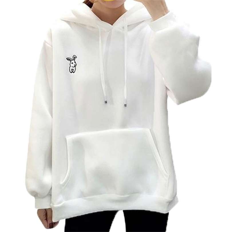Women Cute Bunny Printed Girl Hoodie Casual Long Sleeve Sweatshirt Pullover Ears Top Sweatershirt 220812