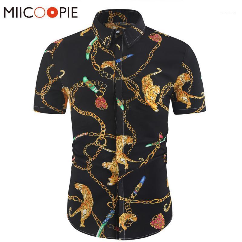 Luxury Gold Chain Tiger Printed Shirt Men Dress Summer Streetwear Short Sleeved Male Floral Shirts Casual Fashion Hawaiian Men's, No.1
Luxury Gold Chain Tiger Printed Shirt Men Dress Summer Streetwear Short Sleeved Male Floral Shirts Casual Fashion Hawaiian Men's, No.1