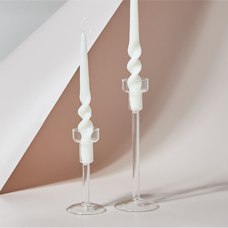 2PC Twist Taper Candles for Wedding Decoration Birthday Festival Table Decor Long Stick Nordic Unscented Handmade Candles