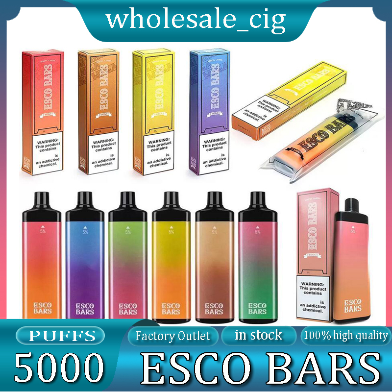 Esco Bars Mega Disposable E cigarette 5000 Puffs Vape Pen 600mAh Rechargeable Battery 14ml Pre-filled Vapor Mesh Coil Cartridge Device Esco bar VS puff
Esco Bars Mega Disposable E cigarette 5000 Puffs Vape Pen 600mAh Rechargeable Battery 14ml Pre-filled Vapor Mesh Coil Cartridge Device Esco bar VS puff